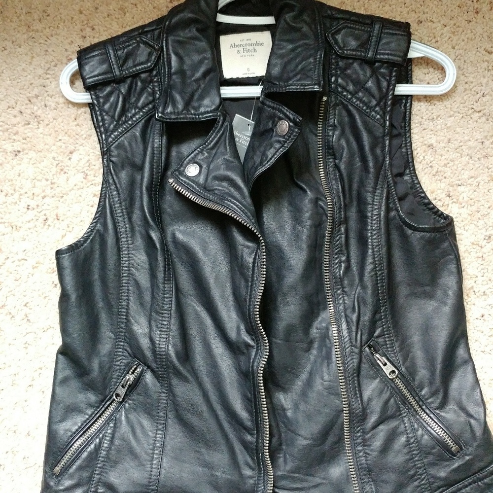 Abercrombie Moto faux leather vest